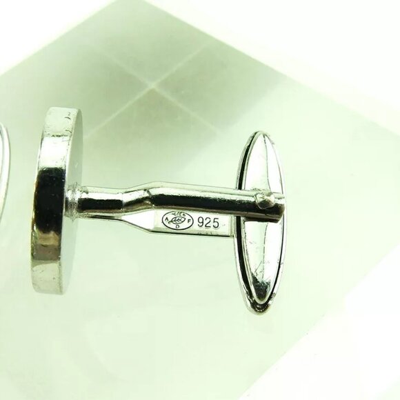 DUNHILL Cufflinks button Design Silver 925 Authentic USED - Picture 7 of 9